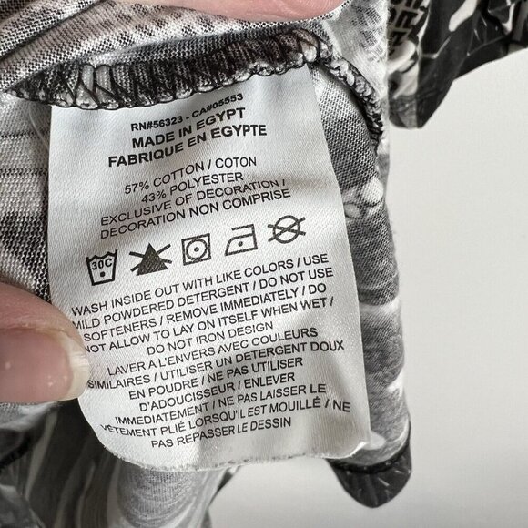 Nike Tee Men's M Just Do It All Over Print Red Swoosh Logo Dri Fit Black White - Picture 7 of 8